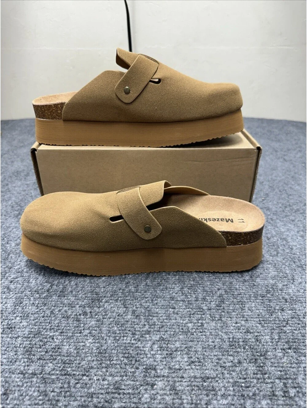 Women’s Mazeskin Platform Clogs Chestnut Size 11